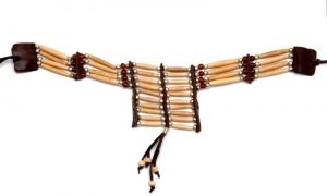 46-5255-B Beige Bone with Brown Beads