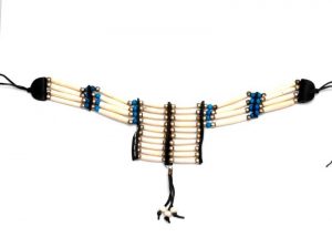 46-5255-TQ - White Color Bone With Turquoise Beads